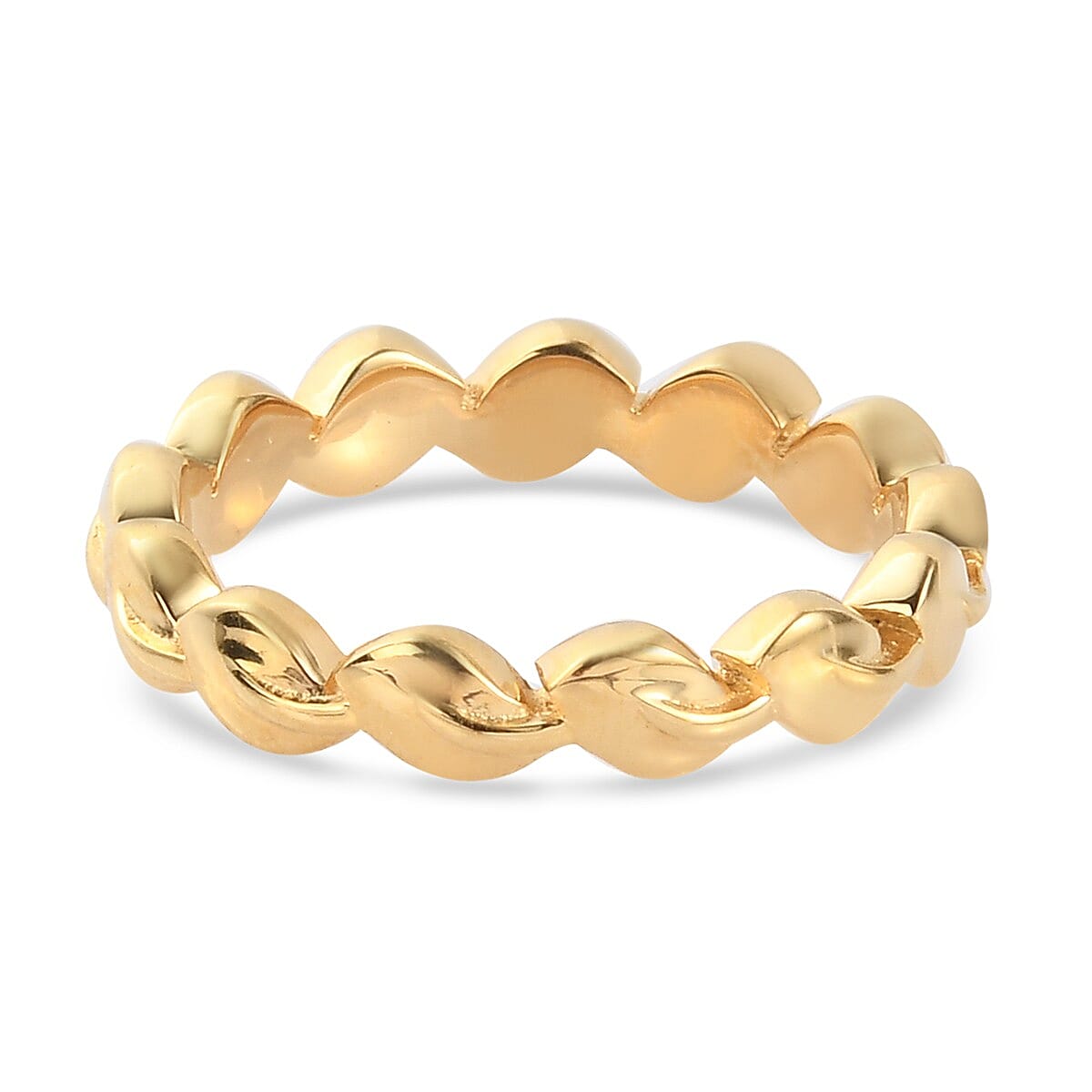 NATURE LOVERS - 14K Gold Overlay Sterling Silver Leaf Band Ring