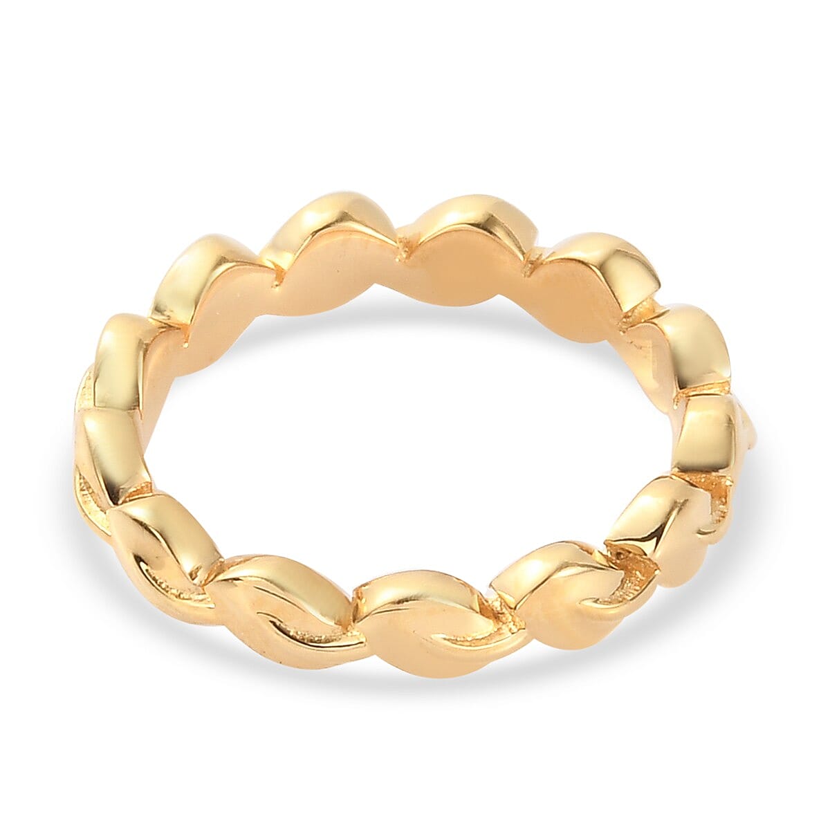 NATURE LOVERS - 14K Gold Overlay Sterling Silver Leaf Band Ring