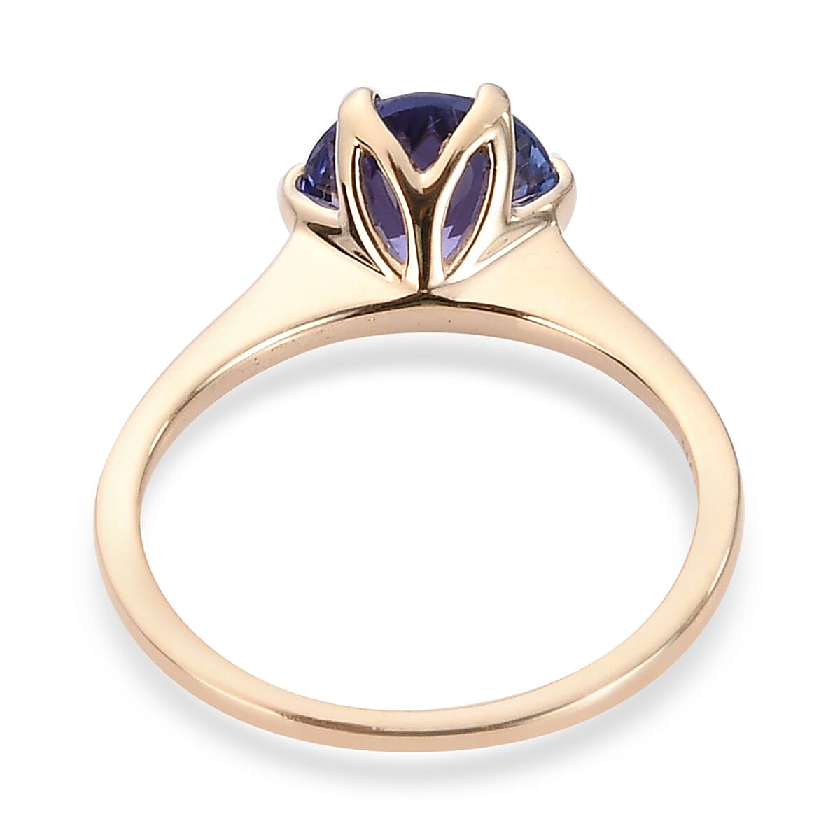 9K Yellow Gold Premium Round Cut Tanzanite Solitaire Ring 2.00 Ct.