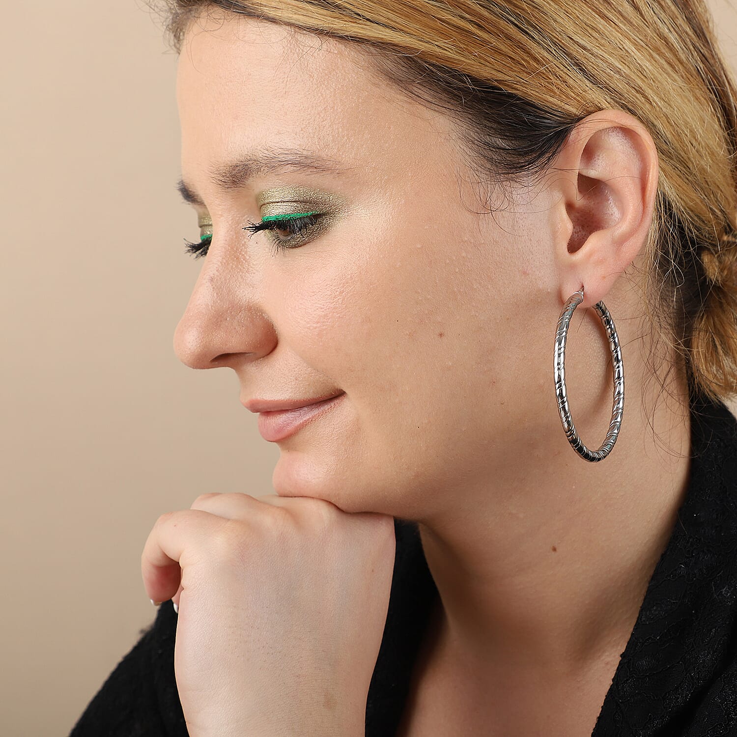 Earrings (With Hoop) in Stainless Steel