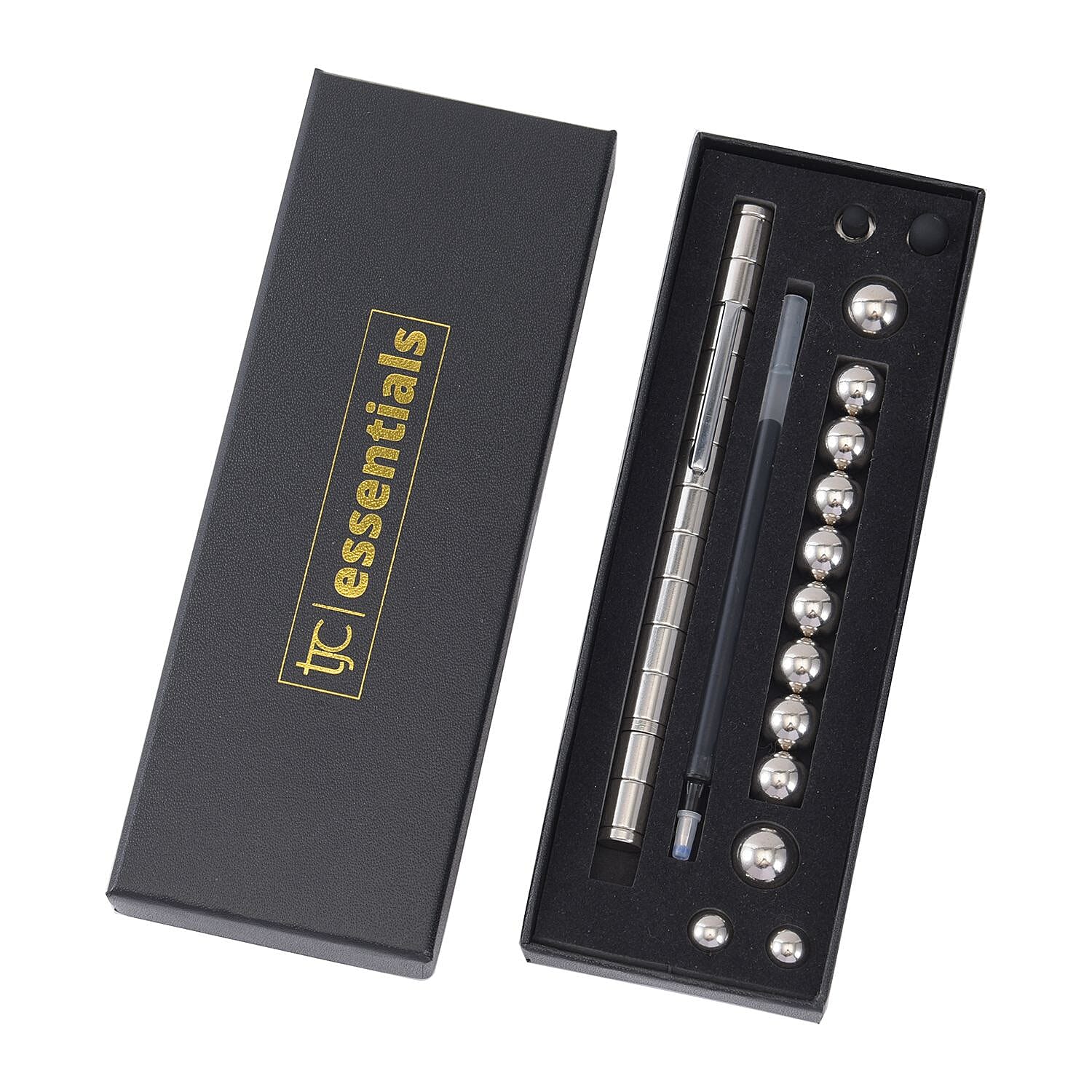 Decompression Magnetic Metal Ball Pen in a Gift Box - White