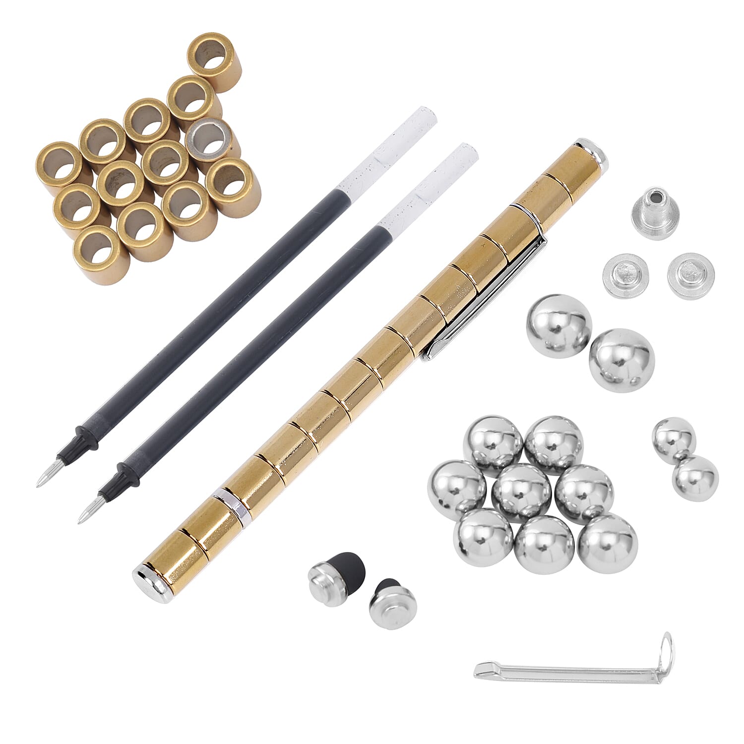 Decompression Magnetic Metal Ball Pen in a Gift Box - Gold