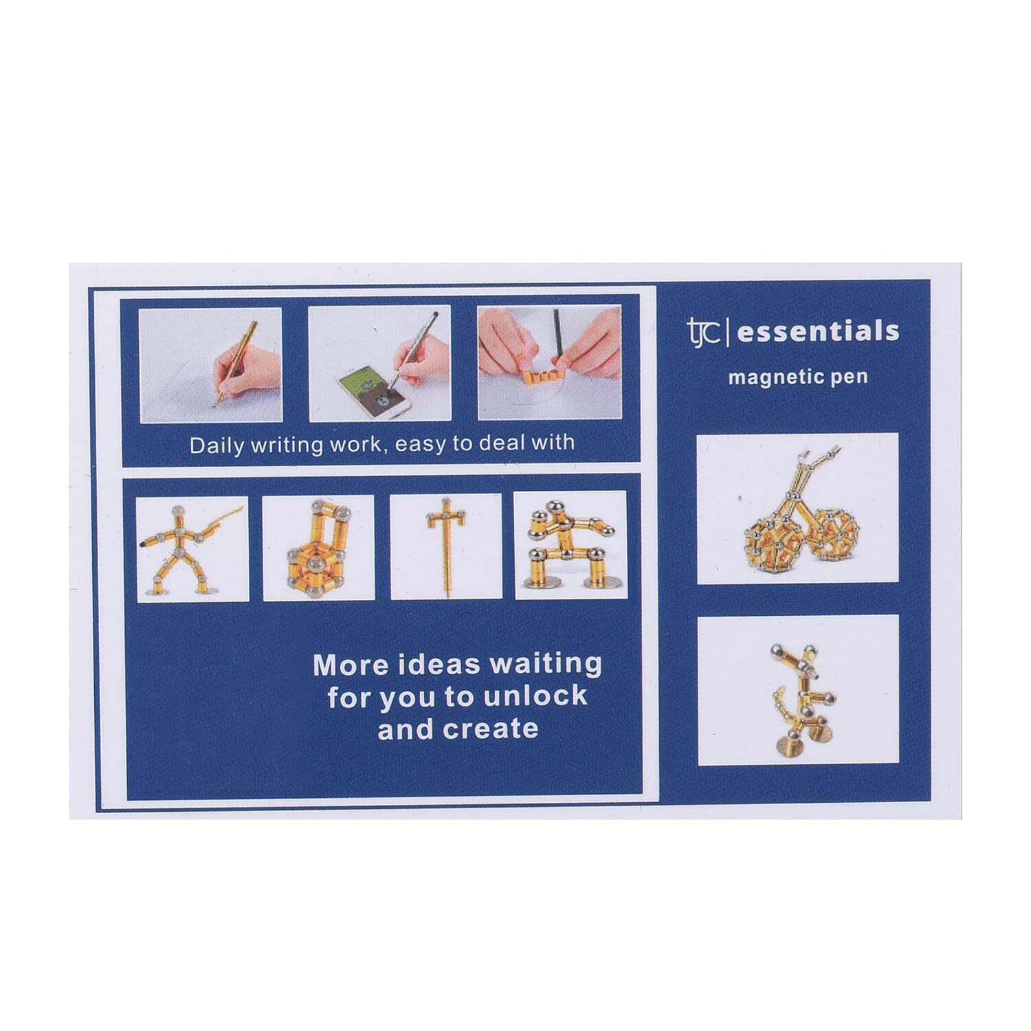 Decompression Magnetic Metal Ball Pen in a Gift Box - Gold