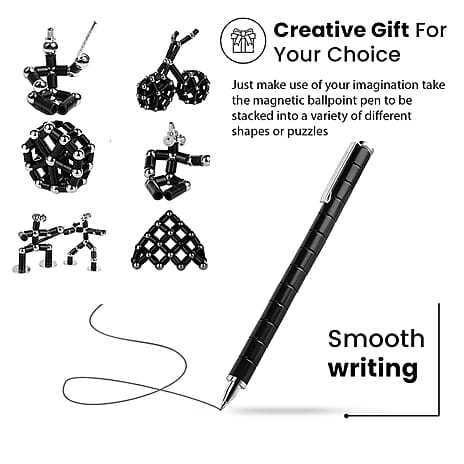 Decompression Magnetic Metal Ball Pen in a Gift Box - Black