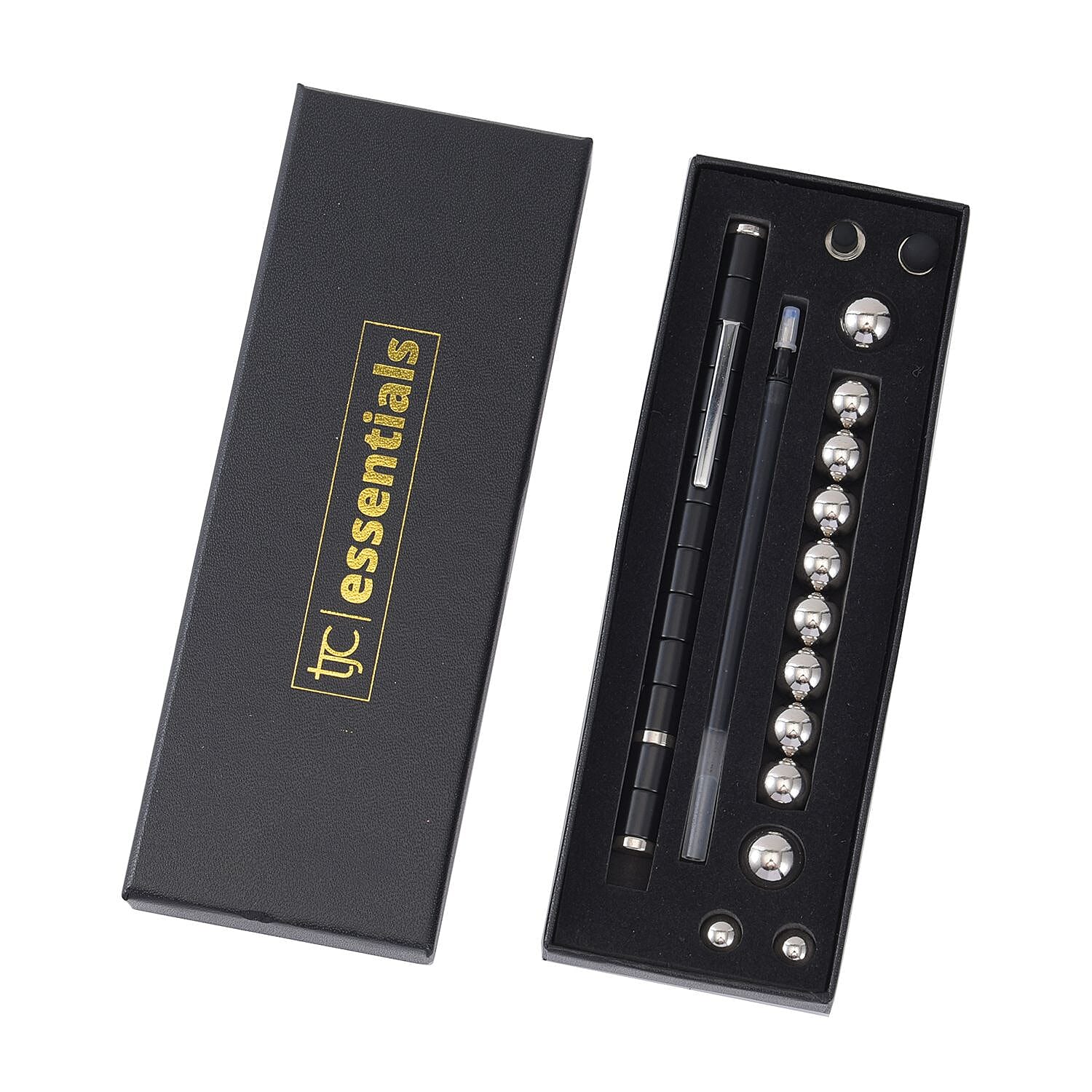 Decompression Magnetic Metal Ball Pen in a Gift Box - Black