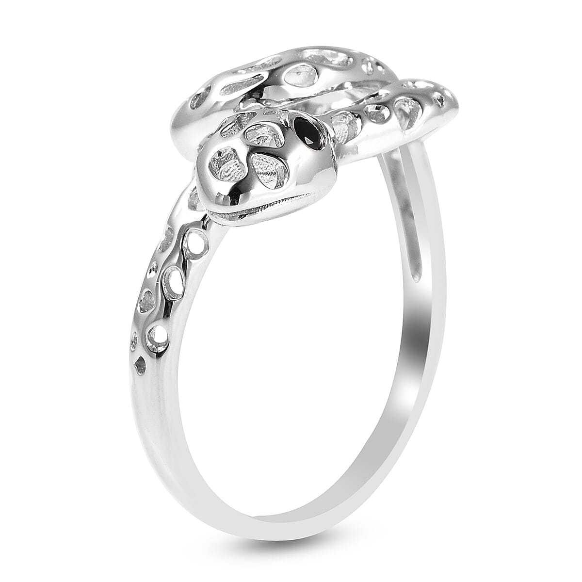 RACHEL GALLEY Venom Collection - Black Spinel Ring in Rhodium Overlay Sterling Silver