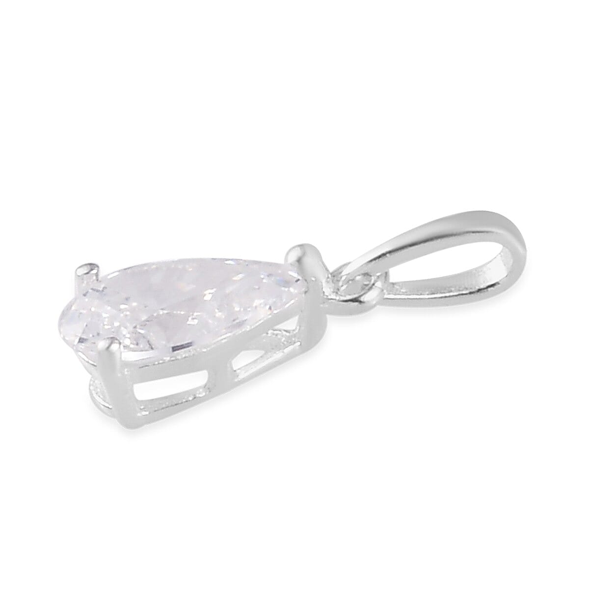Lustro Stella Sterling Silver Solitaire Pendant Made with Finest CZ 1.320 Ct.