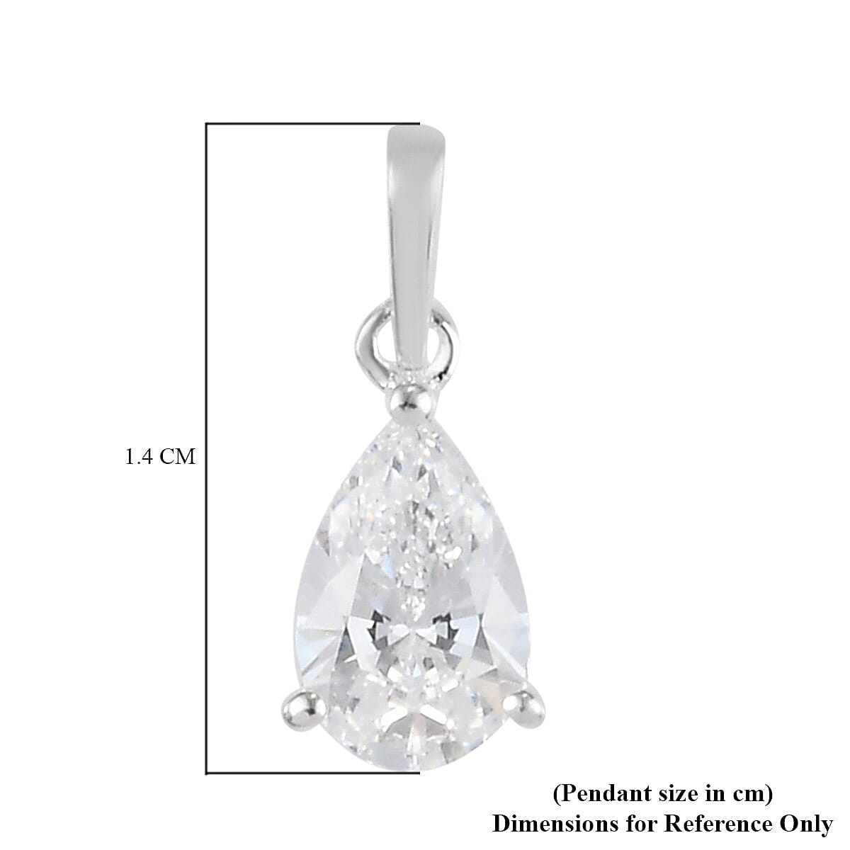 Lustro Stella Sterling Silver Solitaire Pendant Made with Finest CZ 1.320 Ct.
