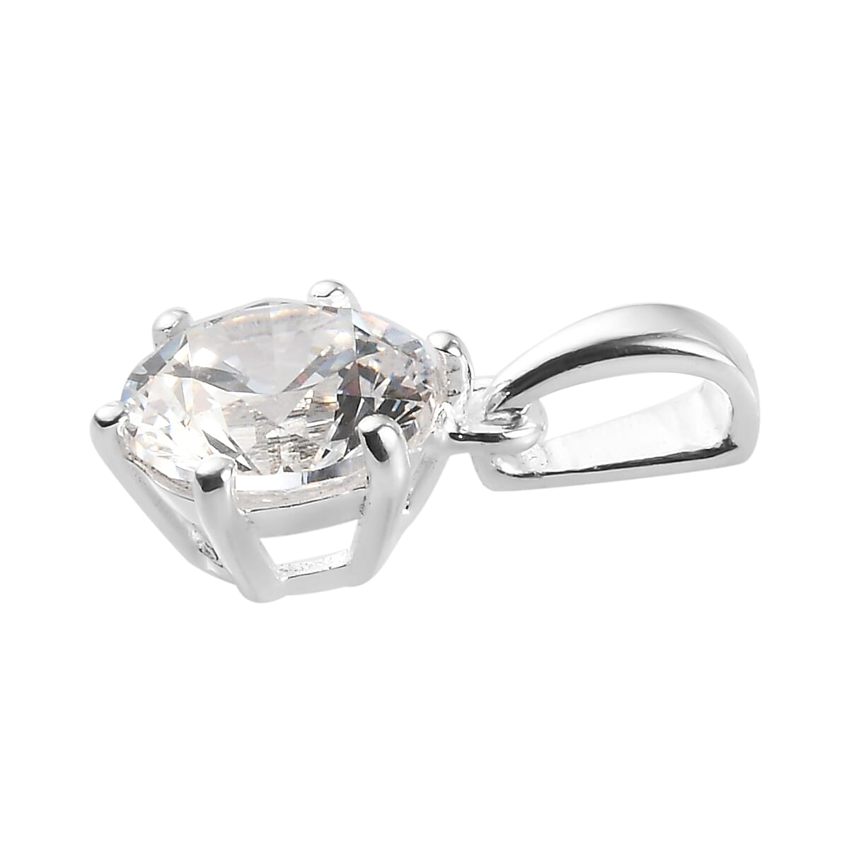 Lustro Stella Sterling Silver Pendant Made with Finest CZ 3.38 Ct.