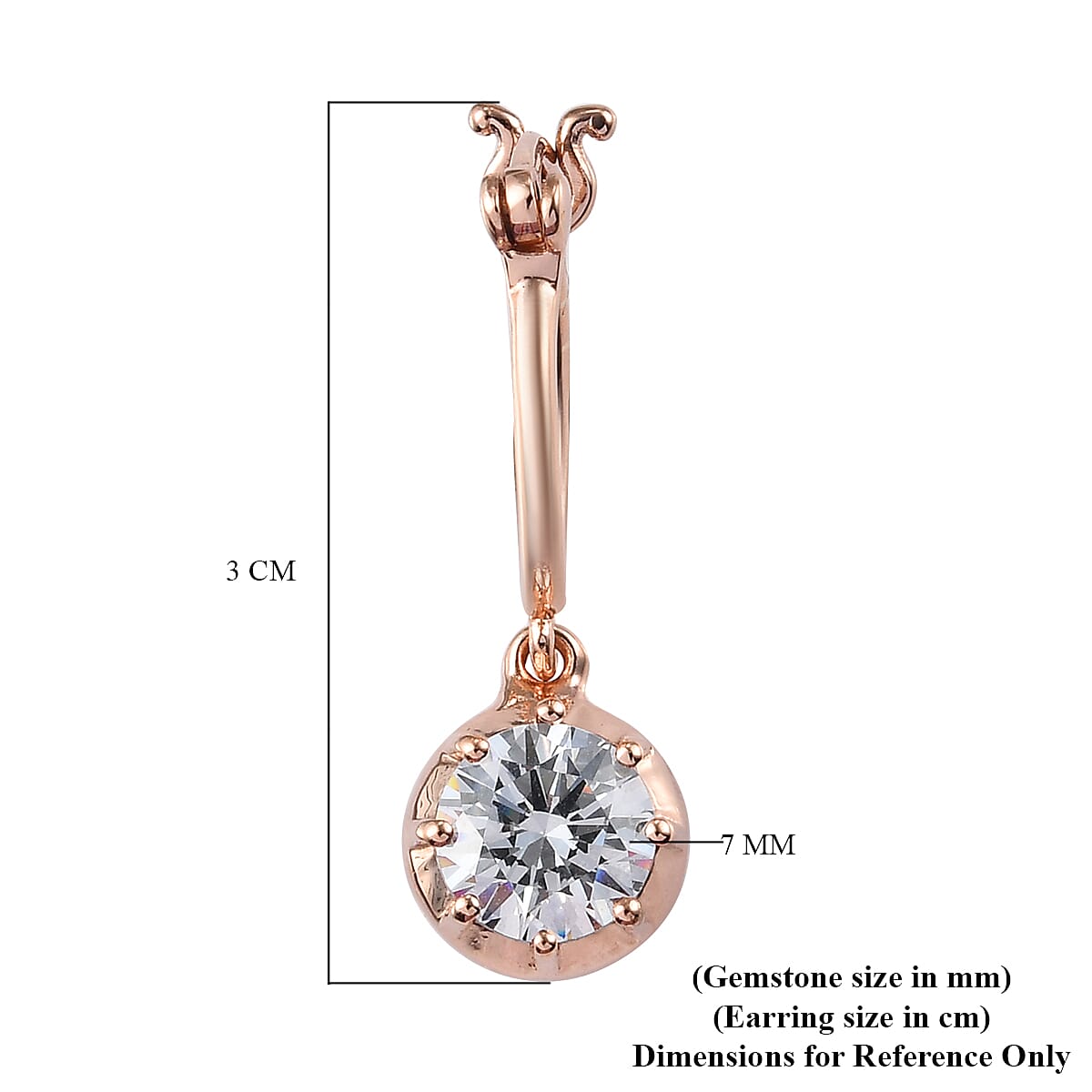 Lustro Stella Rose Gold Overlay Sterling Silver Full Hoop Earrings (with Clasp) Made with Finest CZ 4.55 Ct.