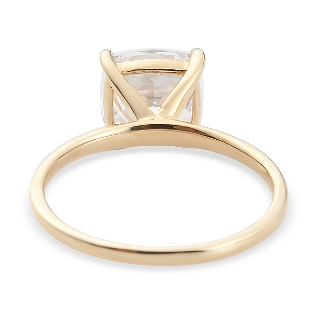 Lustro Stella 9K Yellow Gold Solitaire Ring Made with Finest CZ