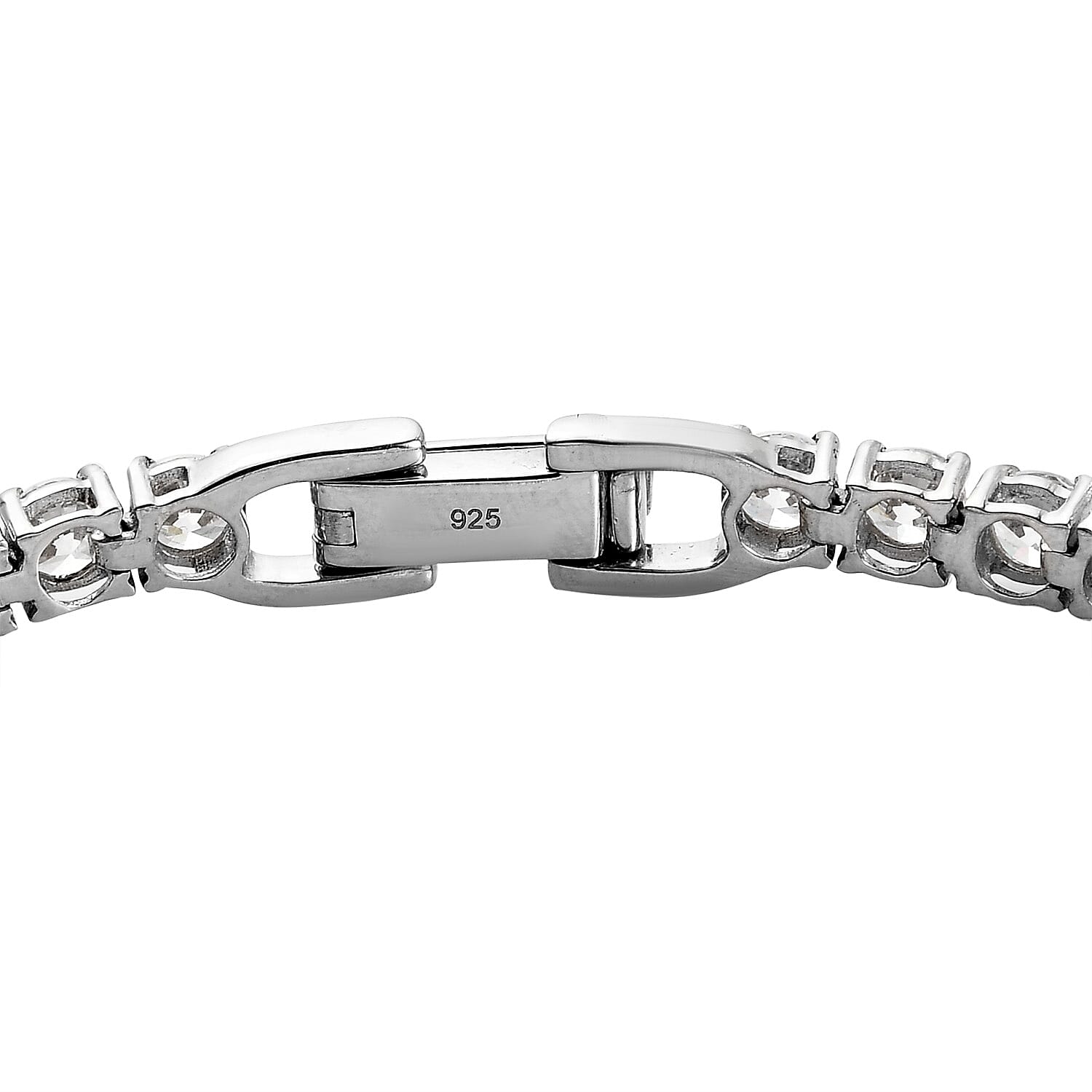 J Francis - Platinum Overlay Sterling Silver Tennis Bracelet (Size - 7) Made with SWAROVSKI ZIRCONIA 16.98 Ct, Silver wt 10.07 Gms