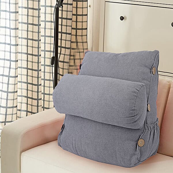 Three Dimensional Triangle Cushion with Round Pillow Grey