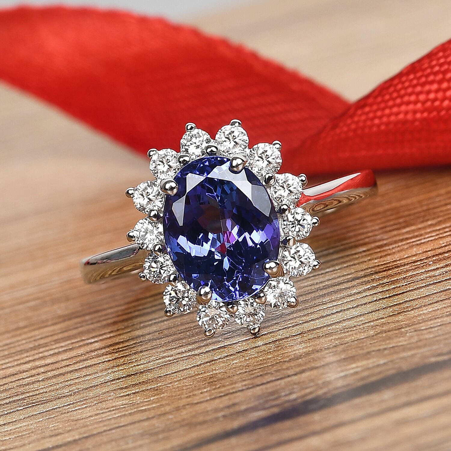 RHAPSODY 950 Platinum AAAA Tanzanite and Diamond (VS-E-F) Ring 2.52 Ct.