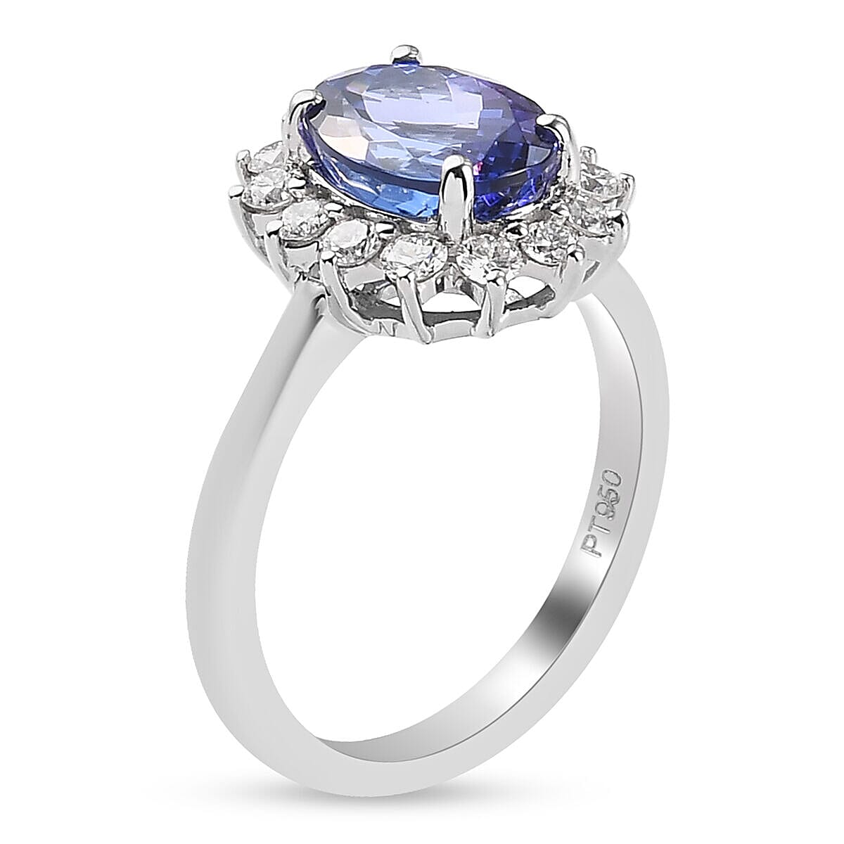RHAPSODY 950 Platinum AAAA Tanzanite and Diamond (VS-E-F) Ring 2.52 Ct.