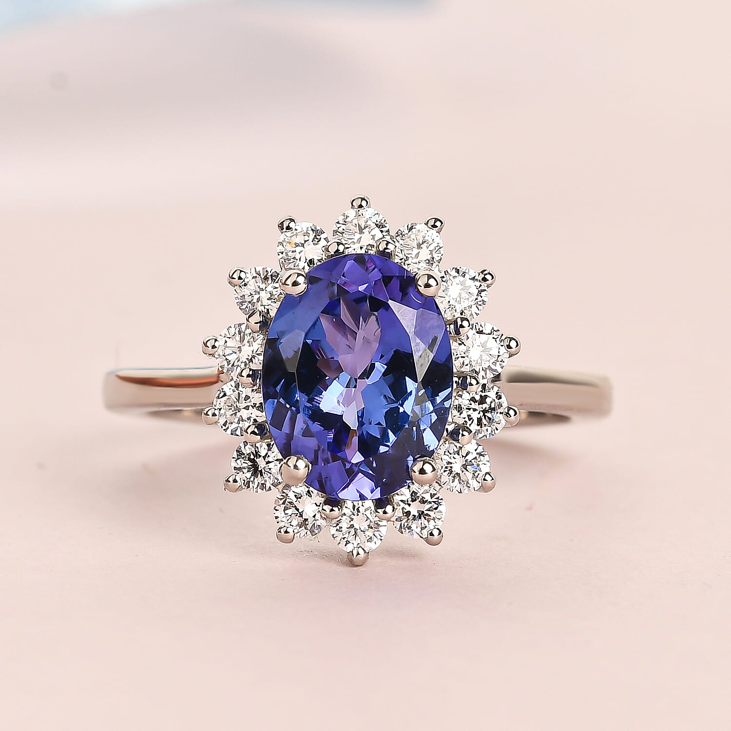 RHAPSODY 950 Platinum AAAA Tanzanite and Diamond (VS-E-F) Ring 2.52 Ct.