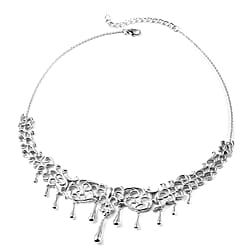Lucy Q Drip Collection - Rhodium Overlay Sterling Silver Necklace (Size 16 with 2 inch Extender)