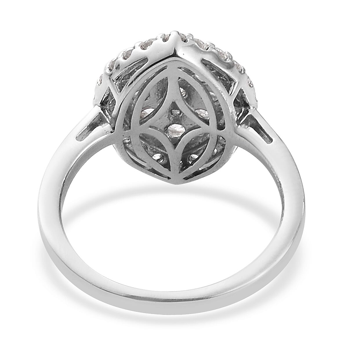 Lustro Stella Platinum Overlay Sterling Silver Ring Made with Finest CZ 2.38 Ct.