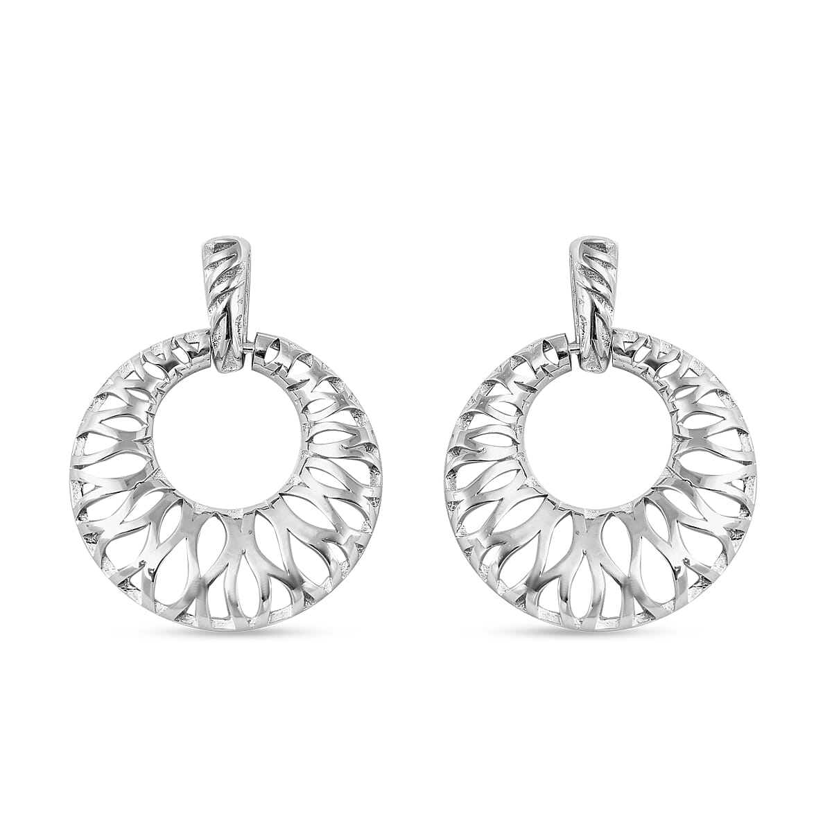 RACHEL GALLEY Infinite Collection- Rhodium Overlay Sterling Silver Earrings (with Push Back), Silver Wt. 6.43 Gms