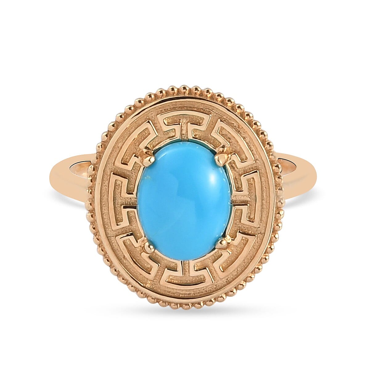 Arizona Sleeping Beauty Turquoise Ring in 14K Gold Overlay Sterling Silver 1.65 Ct.