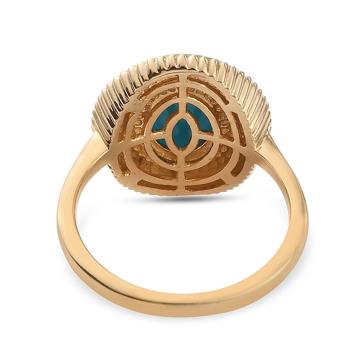 Arizona Sleeping Beauty Turquoise Ring in 14K Gold Overlay Sterling Silver 1.65 Ct.