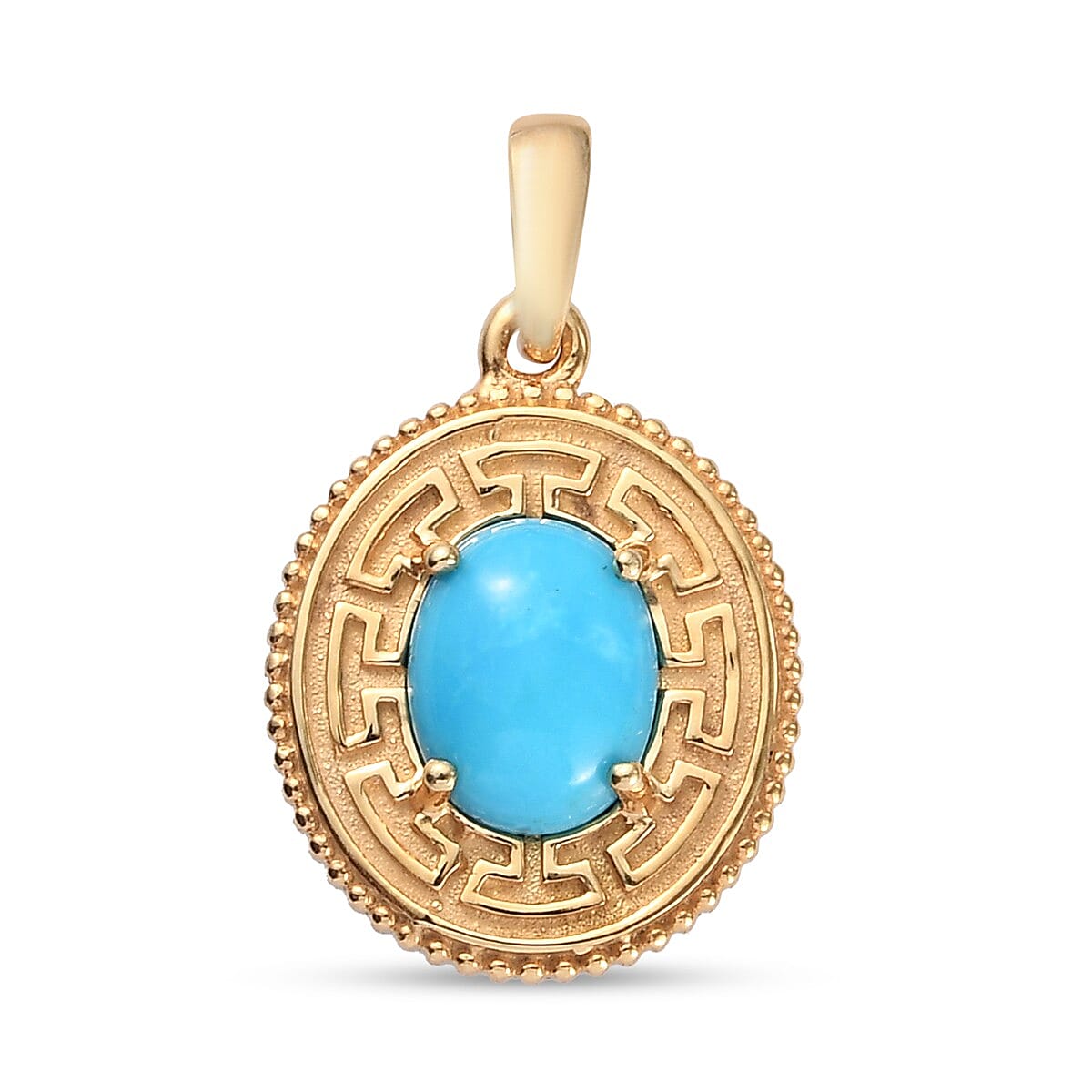 Arizona Sleeping Beauty Turquoise Pendant in 14K Gold Overlay Sterling Silver 1.320 Ct.