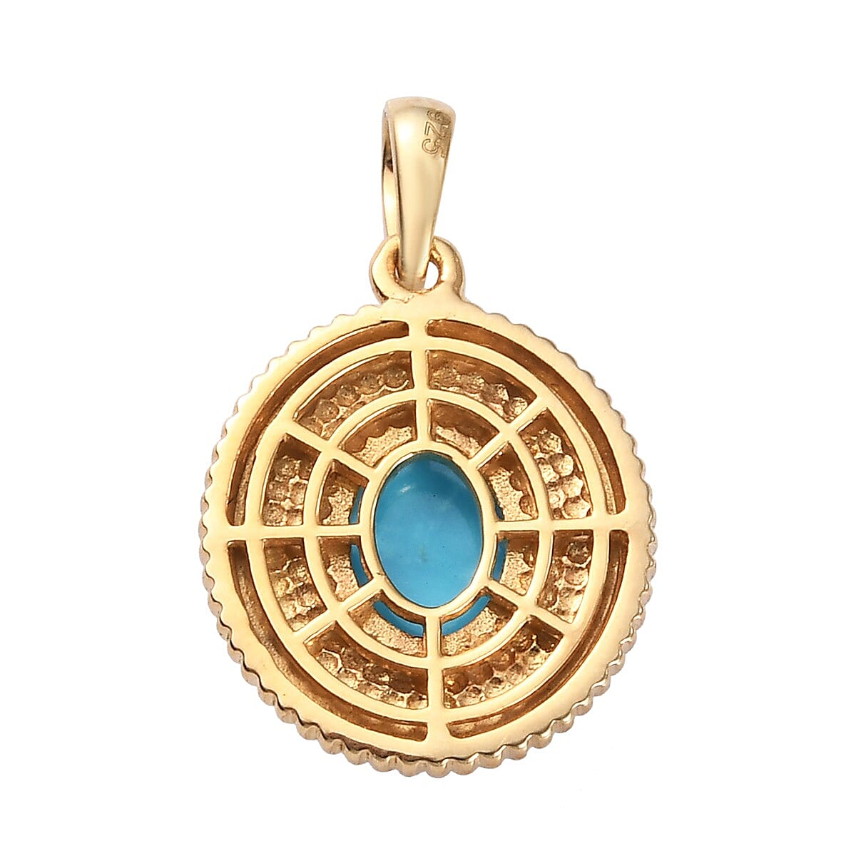 Arizona Sleeping Beauty Turquoise Pendant in 14K Gold Overlay Sterling Silver 1.320 Ct.