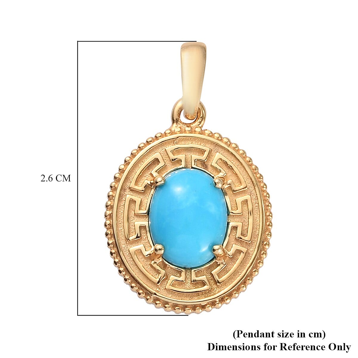 Arizona Sleeping Beauty Turquoise Pendant in 14K Gold Overlay Sterling Silver 1.320 Ct.