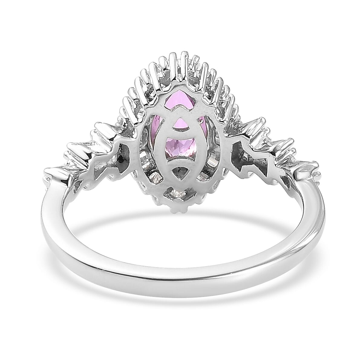 RHAPSODY 950 Platinum AAAA Pink Sapphire and Diamond (VS-E-F) Ring 1.33 Ct.