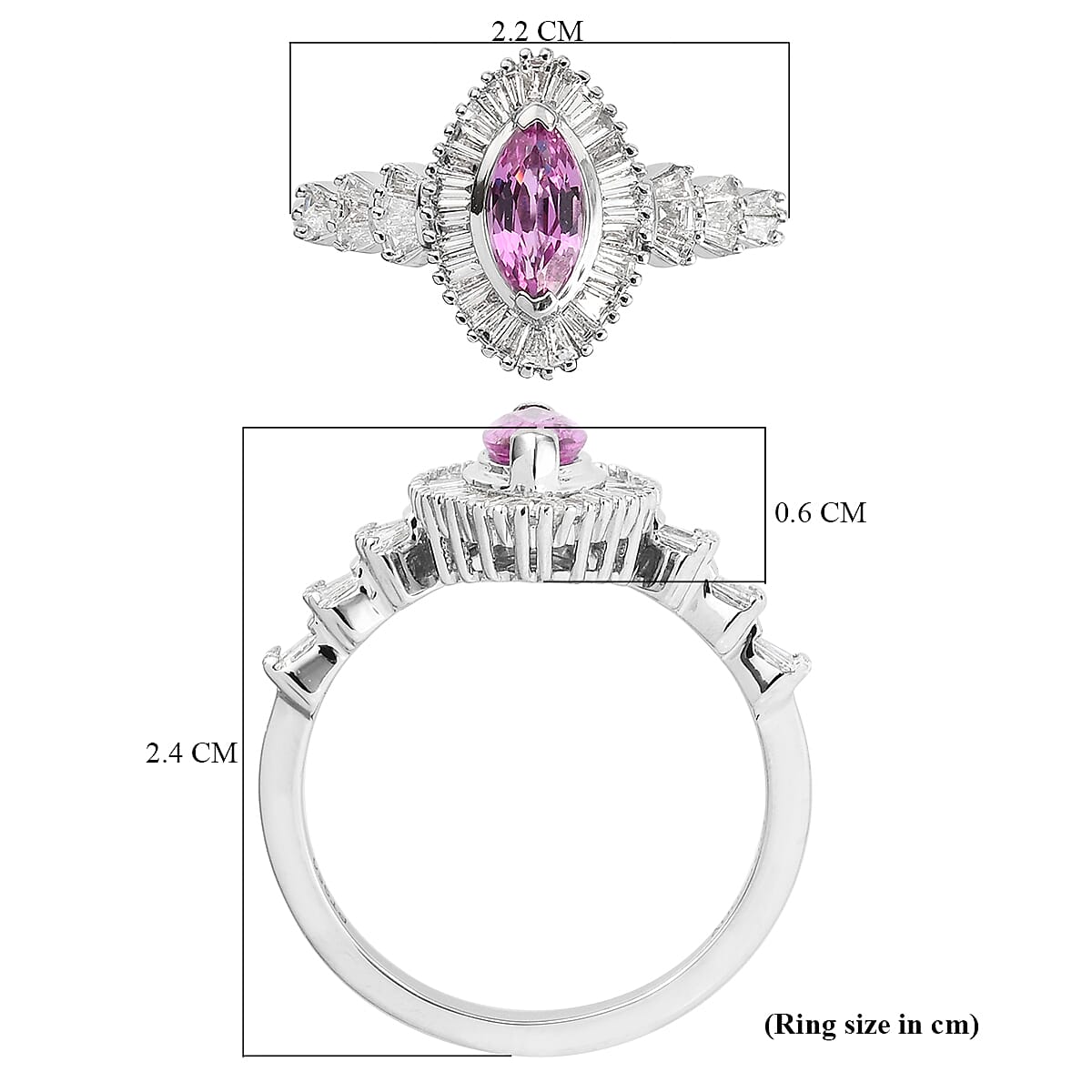 RHAPSODY 950 Platinum AAAA Pink Sapphire and Diamond (VS-E-F) Ring 1.33 Ct.