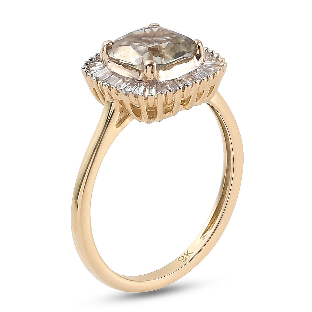Collectors Edition- 9K Yellow Gold Turkizite and Diamond Ring 2.00 Ct.