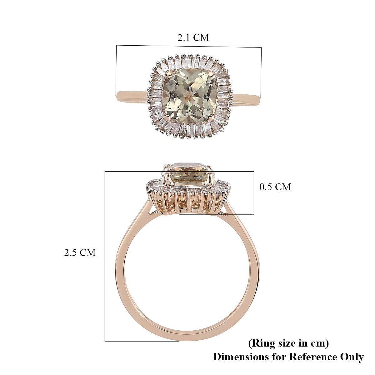 Collectors Edition- 9K Yellow Gold Turkizite and Diamond Ring 2.00 Ct.