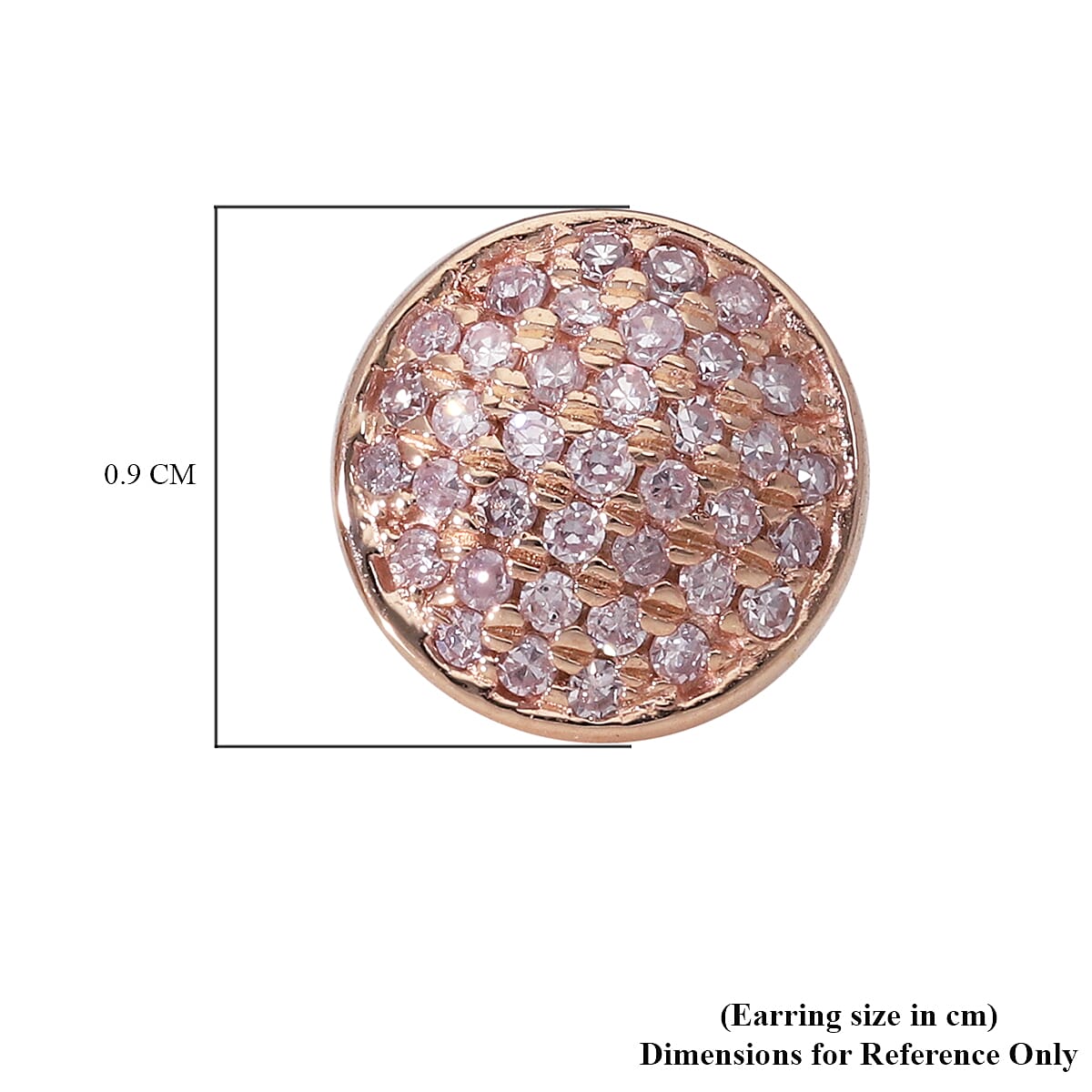 9K Rose Gold Natural Pink Diamond Stud Earrings 0.35 Ct.