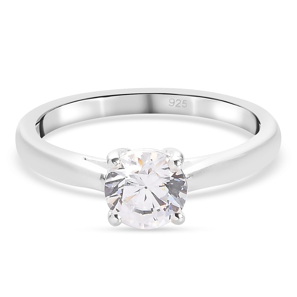 Lustro Stella Sterling Silver Ring Made with Finest CZ 1.49 Ct