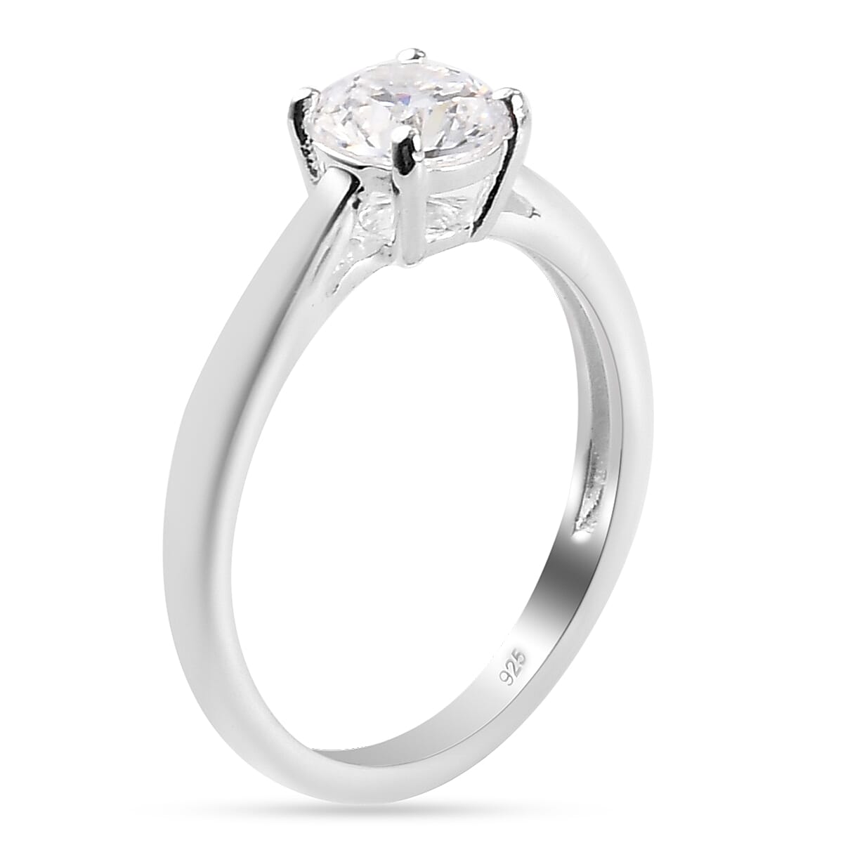 Lustro Stella Sterling Silver Ring Made with Finest CZ 1.49 Ct