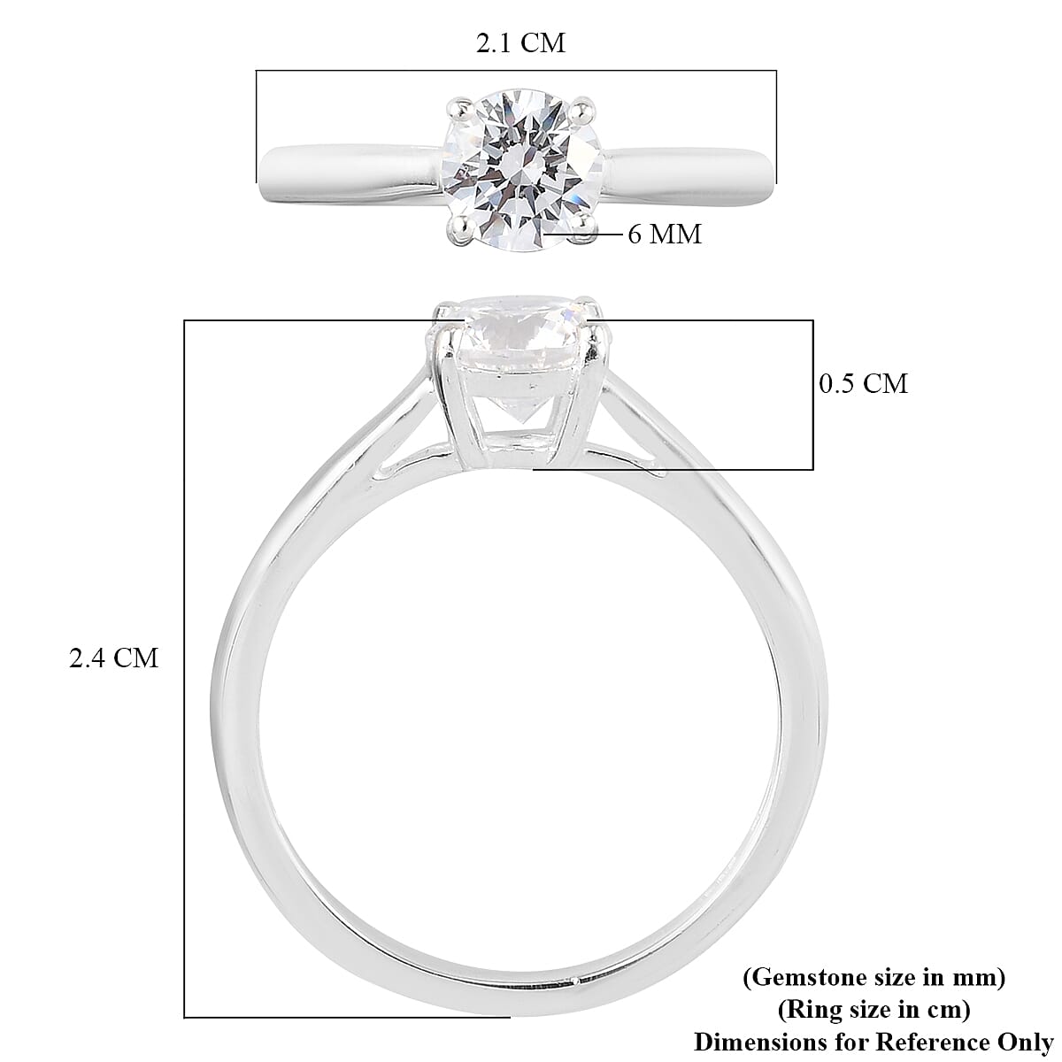 Lustro Stella Sterling Silver Ring Made with Finest CZ 1.49 Ct