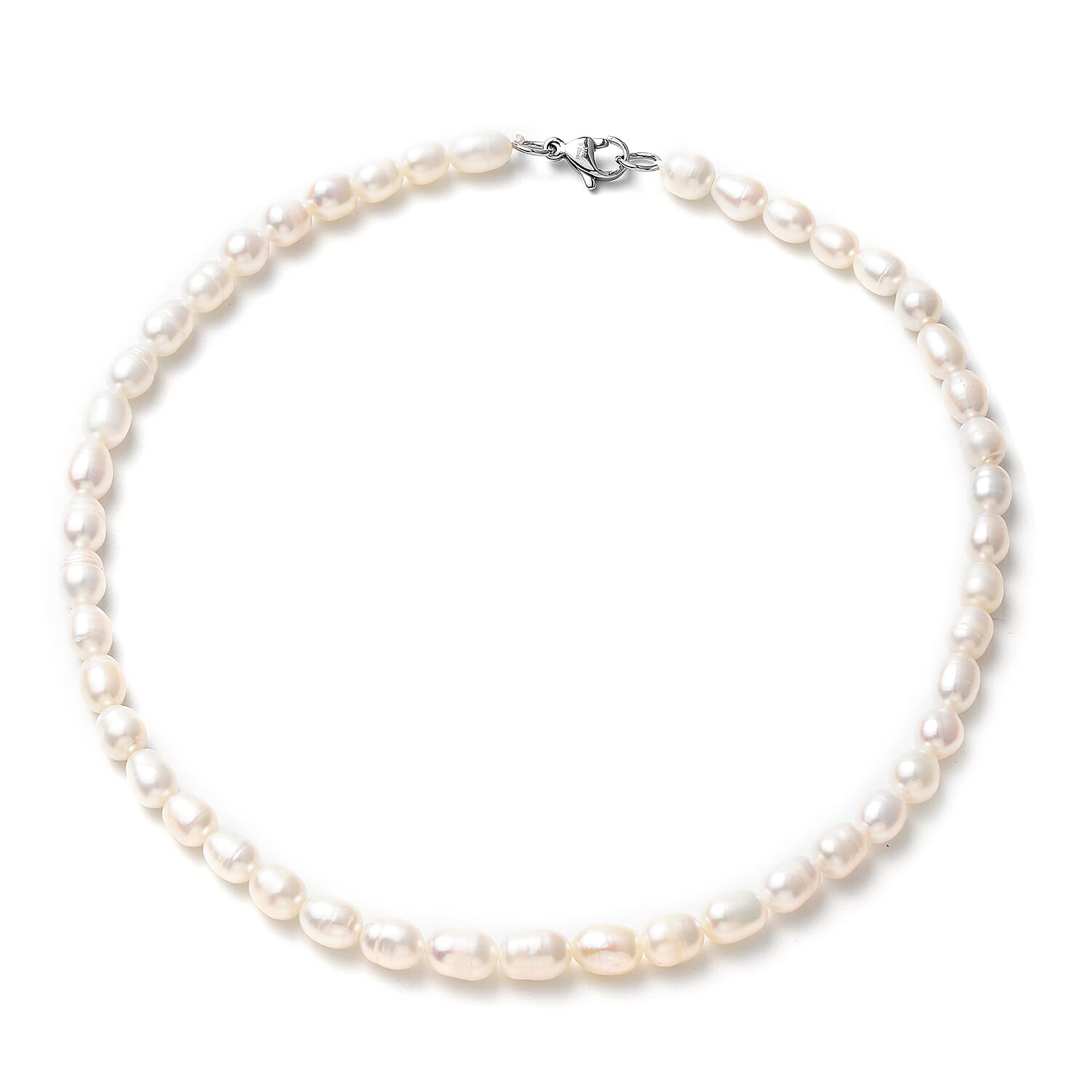 Freshwater Pearl Necklace (Size - 16) in Stainless Steel