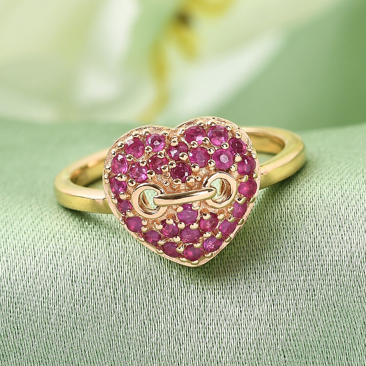 Ruby Ring in 14K Gold Overlay Sterling Silver