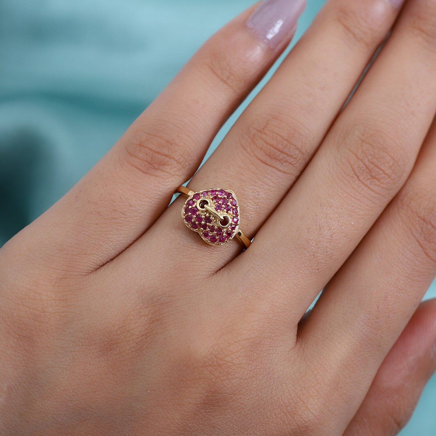 Ruby Ring in 14K Gold Overlay Sterling Silver