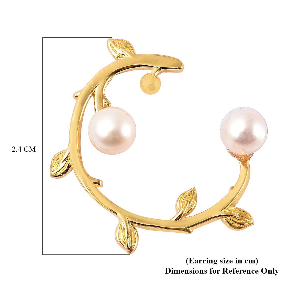 Japanese Akoya Pearl Earrings in Yellow Gold Overlay Sterling Silver