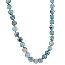 275.00 Ct. 10-12mm Peru Turquoise Necklace Size 20 in Rhodium Plated Sterling Silver