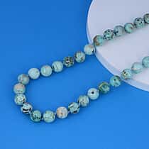 275.00 Ct. 10-12mm Peru Turquoise Necklace Size 20 in Rhodium Plated Sterling Silver