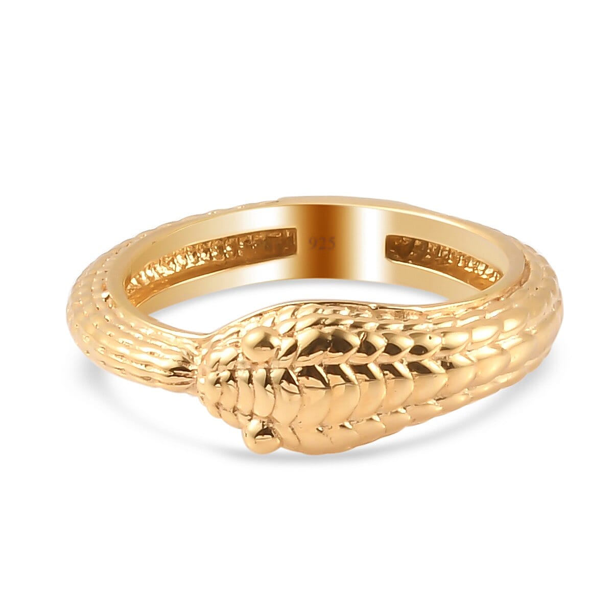14K Gold Overlay Sterling Silver Snake Ring