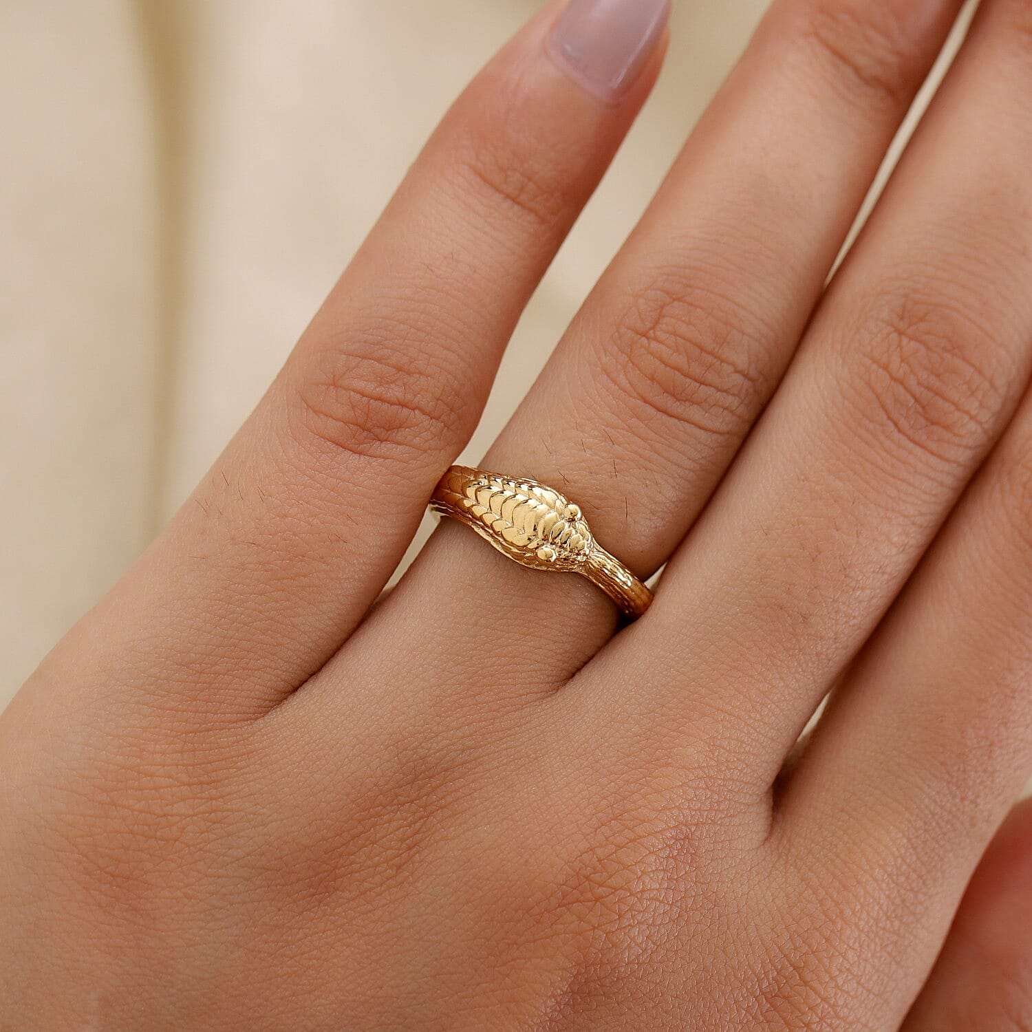 14K Gold Overlay Sterling Silver Snake Ring