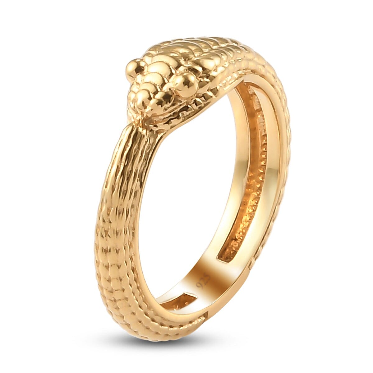 14K Gold Overlay Sterling Silver Snake Ring
