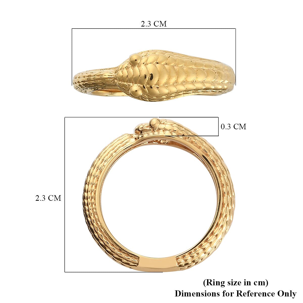 14K Gold Overlay Sterling Silver Snake Ring