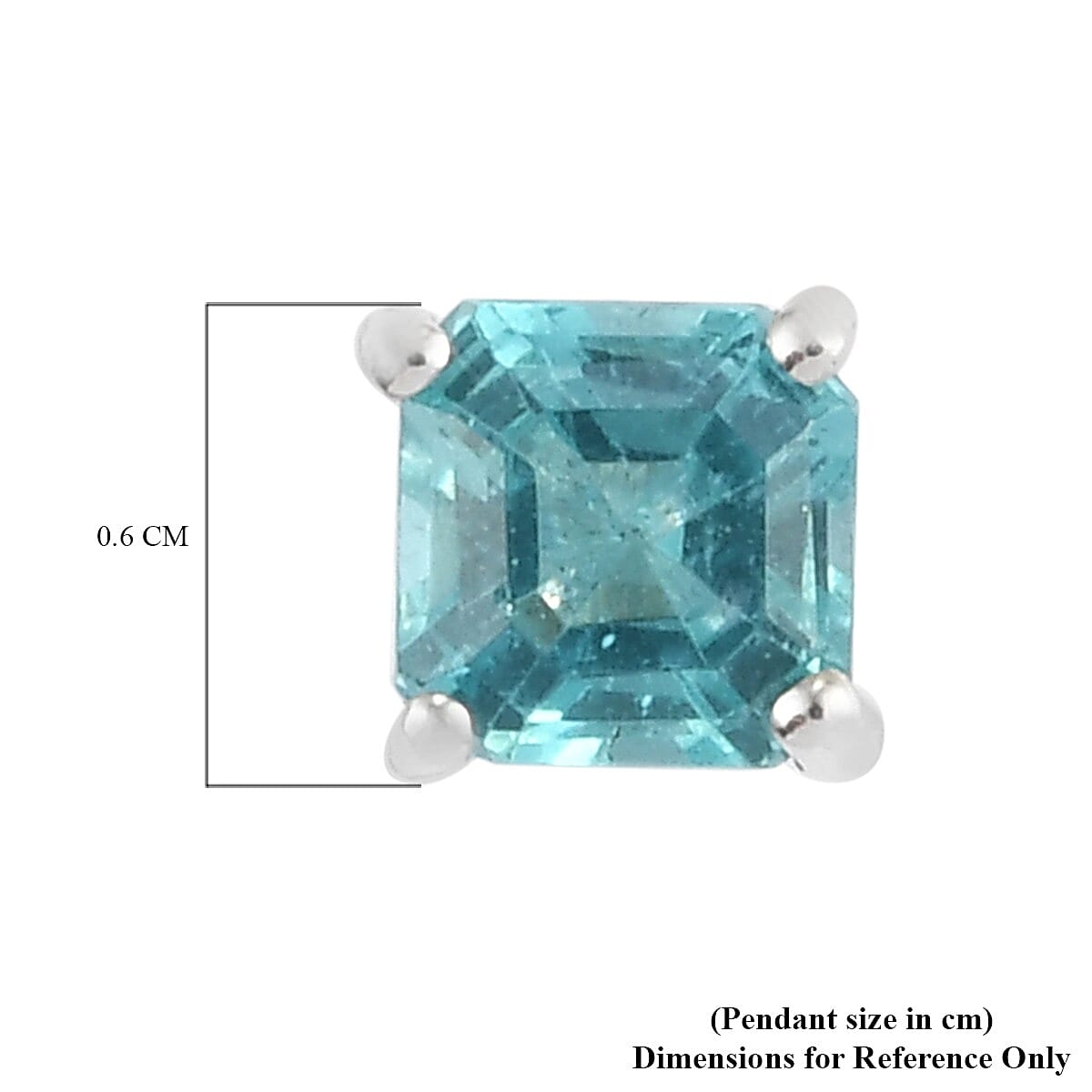 Extremely Rare Paraiba Blue Apatite (Very Rare Asscher Cut) Stud Earrings (with Push Back) in Sterling Silver 1.38 Ct.