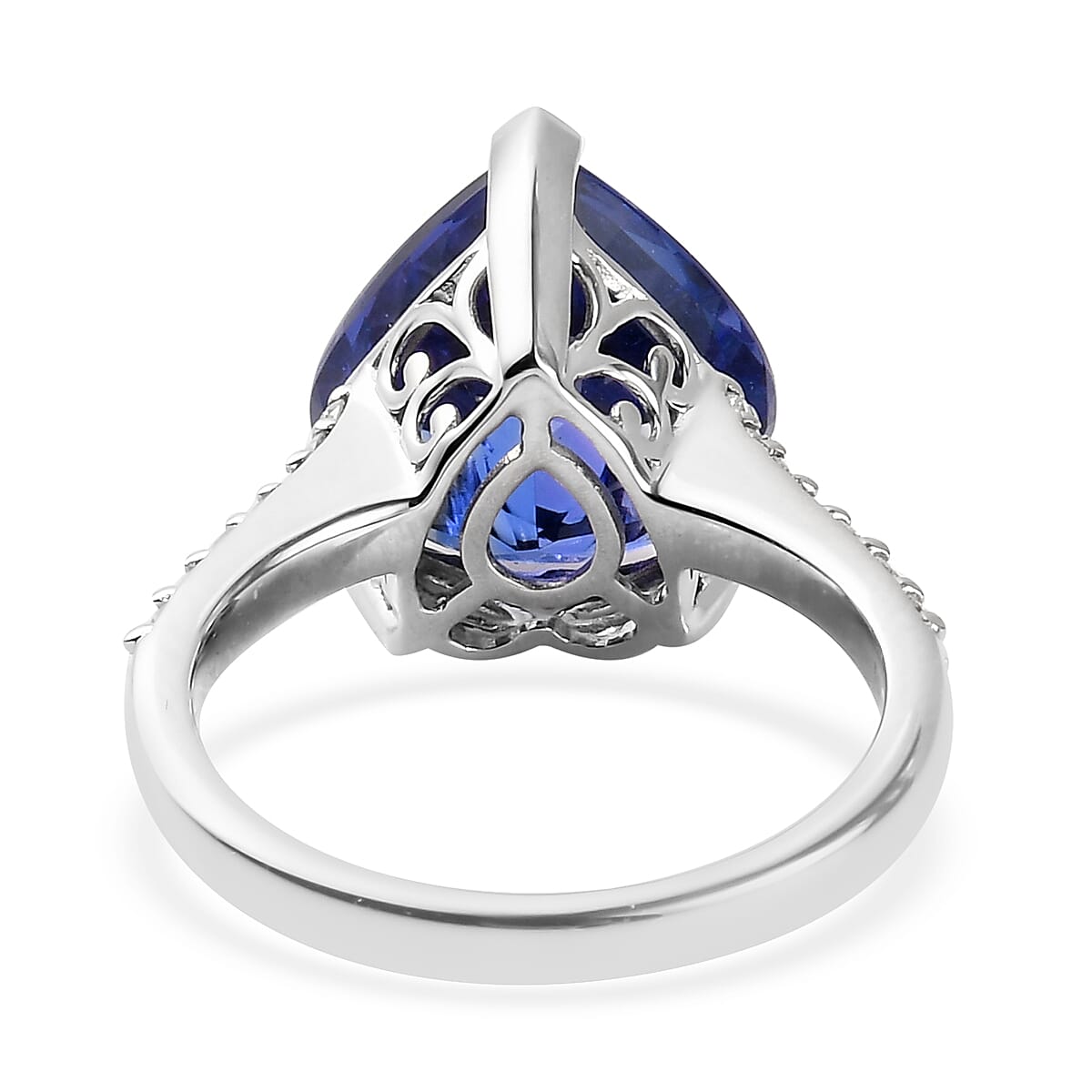 RHAPSODY 950 Platinum AAAA Tanzanite and Diamond (VS-E-F) Ring 8.13 Ct, Platinum wt 7.62 Gms
