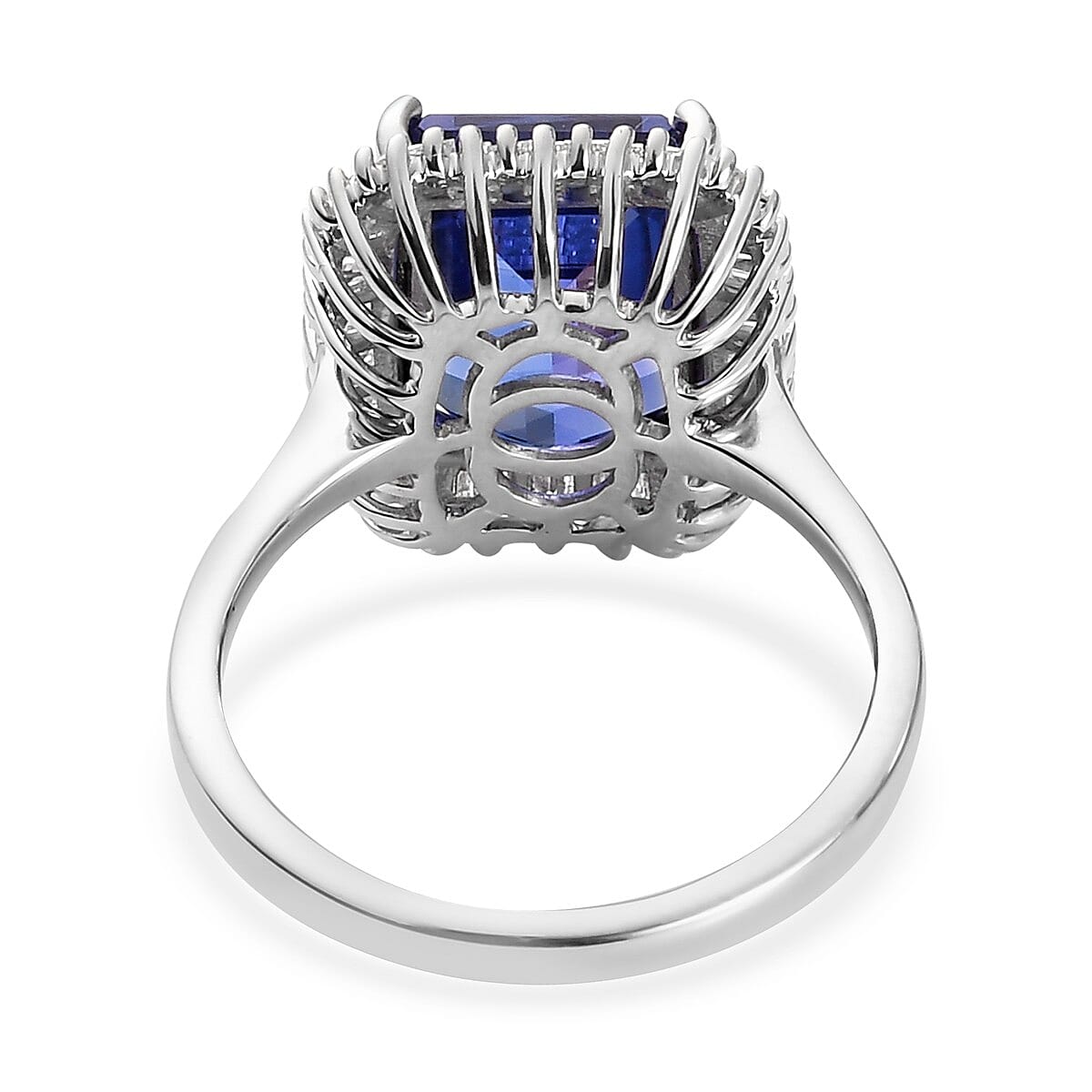RHAPSODY 950 Platinum AAAA Tanzanite and Diamond (VS-E-F) Ring 7.45 Ct, Platinum wt 7.16 Gms