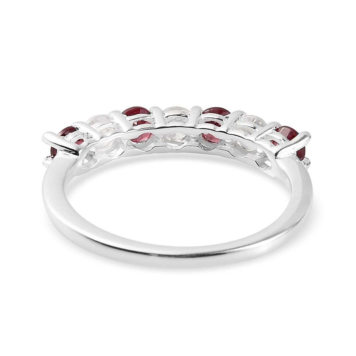 Orissa Rose Garnet & Natural Cambodian Zircon Ring in Sterling Silver 1.07 Ct.